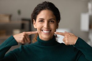 woman showing off perfect smile