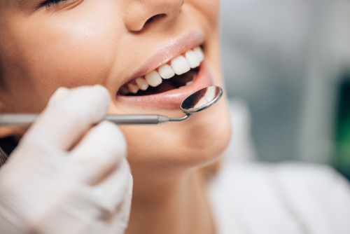 woman at a dental visit